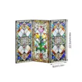 Mini paravent pliant en acrylique vitrail tulipe floral ornament de bureau 22,5cm - PFTYU010 / Emballage en Carton