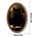 Cadre photo en bois chat noir vintage Halloween plaque suspendue ovale déco murale 30x20cm - Planche en bois double couche 5 mm
