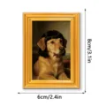 Funny dog picture frame fridge magnet, creative 3D wooden home decor accessory detail view. - MZCT588 Single Pack
