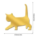 Detail view of golden acrylic cat wall sticker showing exact product dimensions clearly. - JM1160 / KT Board Pack / Gold