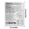 Stainless steel kitchen conversion chart magnet for baking and cooking measurements 8x10 inch - JSTY490 (With Magnet + 20cm Lanyard)