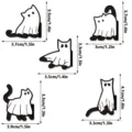 Cute black and white ghost cat magnetic bookmarks set, perfect reading page markers for books. - Ghost Cat / 5 Pieces