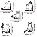 Black and white ghost cat magnetic bookmark set, cute reading page marker details. - Ghost Cat / 10 Pieces/Pack