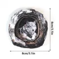 Wooden tree hole wolf magnetic sticker, rustic animal decor fridge magnet craft detail. - Wolf (MZCT539)