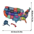 USA map magnetic puzzle fridge sticker, colorful state geographical learning educational toy. - CT668 / Magnetic Sticker (KT Board)