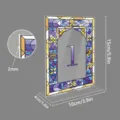 Acrylic table number sign with stained glass style print, 15x10cm wedding party desk decor. - BTU334 Style