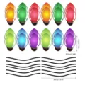 Ensemble d'aimants de voiture ampoule réfléchissante de Noël avec autocollants colorés. - RFM031 : 24 ampoules + 12 câbles / Stickers magnétiques réfléchissants pour voiture