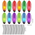 Ampoules magnétiques réfléchissantes de voiture de Noël et lignes ondulées ensemble déco. - RFM031 : 48 ampoules + 24 câbles / Stickers magnétiques réfléchissants pour voiture