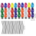Autocollants ampoules réfléchissantes magnétiques pour voiture de Noël et fil déco - RFM030 : 30 ampoules + 18 câbles / Stickers magnétiques réfléchissants pour voiture