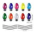 Autocollants réfléchissants magnétiques ampoules de Noël pour voiture et frigo, colorés. - RFM030 : 10 ampoules + 6 câbles / Stickers magnétiques réfléchissants pour voiture