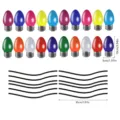 Ensemble d'ampoules et fils magnétiques réfléchissants de Noël pour voiture et réfrigérateur. - RFM030 : 20 ampoules + 12 câbles / Stickers magnétiques réfléchissants pour voiture