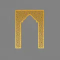 Gold acrylic mirror Islamic arch wall sticker size detail, 90x120cm geometric design. - JM1150: Size L