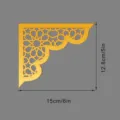 Adesivo murale angolare in acrilico dorato con motivo geometrico, misura 15x12.8 cm per arredo. - JM1207 Sinistra