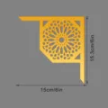 Adesivo murale d'angolo in acrilico stile islamico motivo geometrico dorato 1pz - JM1213 Destra