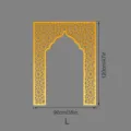 Gold acrylic mirror wall sticker Islamic Mihrab arch geometric wall decor 90x120cm - JM1151: Size L