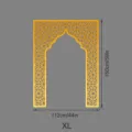 Gold acrylic mirror wall sticker detail view showing Islamic arch geometric pattern size. - JM1151: Size XL