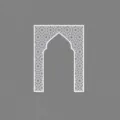 Middle Eastern style Mihrab wall sticker size S dimension chart showing height and width details. - JM1146: Size S / 1mm Thick: Gold (KT Board)