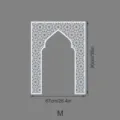Islamic geometric arch wall sticker size M, white decorative mihrab panel for home decor. - JM1146: Size M / 1mm Thick: Gold (KT Board)