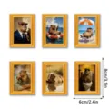 Detail view of funny capybara mini wooden photo frame fridge magnets, set of 6 unique styles. - 6-Piece Combo Set