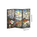 Mini paravent pliant en acrylique translucide, magnifique décoration de bureau style vitrail. - PFTYU023 / Emballage en Carton