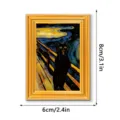 Detailed view of creative funny black cat art photo frame fridge magnet home decoration. - MZCT591 Starry Scream Cat (Single Pack)