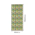 Stained glass window film detail showing 3D embossed floral pattern and precise dimensions. - FDBL032 / 43x100cm