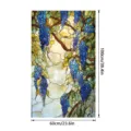 Stained glass window film blue wisteria floral static cling privacy glass sticker - SBW-BL401: 60x100cm (EPE Foam Roll) / Water Ripple Glass Sticker