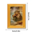 Cute capybara wooden photo frame fridge magnet, funny animal hot spring decor 8x6cm. - MZCT612 / Single Pack