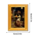 Detailed view of the funny duck fridge magnet in a vintage golden wooden frame, nice home decor. - MZCT619 (Single Pack)