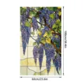 Stained glass window film wisteria flower decorative privacy static cling glass sticker - SBW-BL402: 60x100cm (EPE Foam Roll) / Water Ripple Glass Sticker