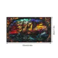 3D Buntglas Fensterfolie Segelschiff Dekoratives Statisches Fensteraufkleber 53x30cm - Segelboot(FDBL111) / Perlenbaumwolle Rolle