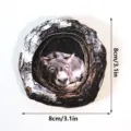 Wooden donkey tree hole fridge magnet detailed view showing size and lovely animal pattern. - Donkey (MZCT546)