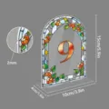 Acrylic arched table number sign with floral stained glass design for wedding party decor. - BTU339 Style