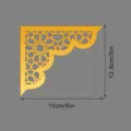 Adesivo murale d'angolo geometrico in acrilico dorato per decorazione porta 15x12.8cm. - JM1210 Sinistra