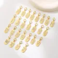 Gouden Letter Hangers A-Z Zirkonia Initiële Label Kettingen DIY Sieraden Accessoires Maak - Rechthoekige Letter A (ACC0056) / Goud
