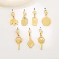 Gold stainless steel DIY charm pendant, cute elephant compass design for handmade jewelry making. - Elephant Style (ACC0065款1)
