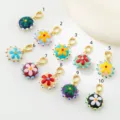 Ciondolo fiore smaltato colorato ciondoli fai da te braccialetto collana accessori - Stile 2 (ACC0079) / Stile 1