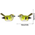 Adesivo murale uccello in legno decorazione angolo porta simpatico animale 10x5.1cm - Stile Uccello Verde e Giallo (MZ1073)