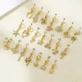 Gold plated micro pave cubic zirconia charms assorted shapes diy jewelry pendant findings. - ACC0090 Style 3