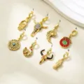 Set di ciondoli fai-da-te in stile western retrò dorato con mano di Hamsa e teschio di toro. - Mano di Fatima (ACC0092 Stile 1)