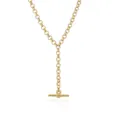 Gold stainless steel T-bar pendant Y-necklace, elegant minimalist collarbone jewelry. - Thick Y-Chain Toggle Style (NE0601款4)