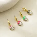 Yin Yang Tai Chi Pendant 18K Gold Plated Zircon Enamel Charms DIY Necklace Jewelry Access - Tai Chi Clasp (ACC0098-1) / Pink White