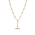 Gold stainless steel paperclip chain necklace with T-bar toggle pendant for women. - Thick Paperclip Chain Toggle Style (NE0601款7)