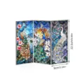 Mini paravent pliant en acrylique transparent motif paon, décoration de bureau vitrail. - PFTYU024 / Emballage en Carton