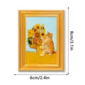 Miniature cat sunflower art wooden photo frame fridge magnet home decor 8x6cm detail view - MZCT597 Sunflower Cat (Single Pack)