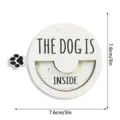 Wooden magnetic pet status sign with rotating design, paw print and clear engraved text. - MZ1120 Model A
