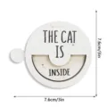 Holz magnetisches Katzen Status Schild, rotierende Erinnerung Plakette für Hausdekor 7.6cm. - MZ1117 Modell A / Weiß