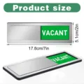 Detail view of the sliding door status sign showing dimensions and VACANT indicator display. - ZTP051 Style A / With Acrylic Glue