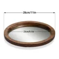 Hölzernes Spiegeltablett rund dekorative Kerzenplatte 28cm Durchmesser Party Deko - Stil A