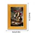 Detail view of funny cat Napoleon painting wooden photo frame refrigerator magnet decor. - MZCT599 Napoleon Cat (Single Pack)